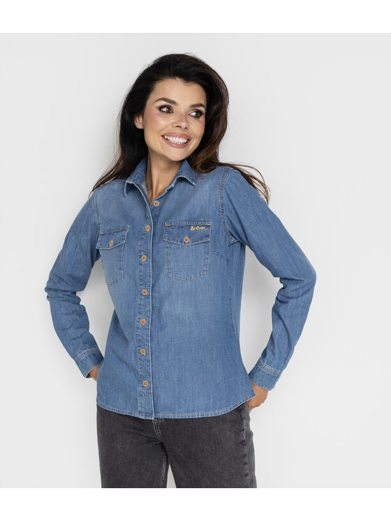 Lee Cooper Lee Cooper Koszula jeansowa JANET Niebieski Regular Fit