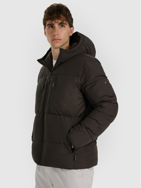4F 4F Kurtka puchowa APRES SKI Khaki Regular Fit