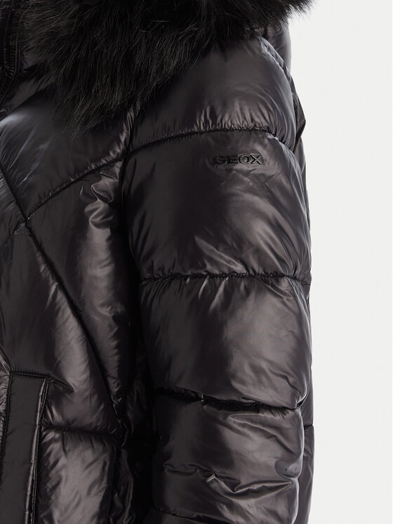 Geox Geox Žieminė striukė Backsie W5628S T3121 F9000 Juoda Oversize