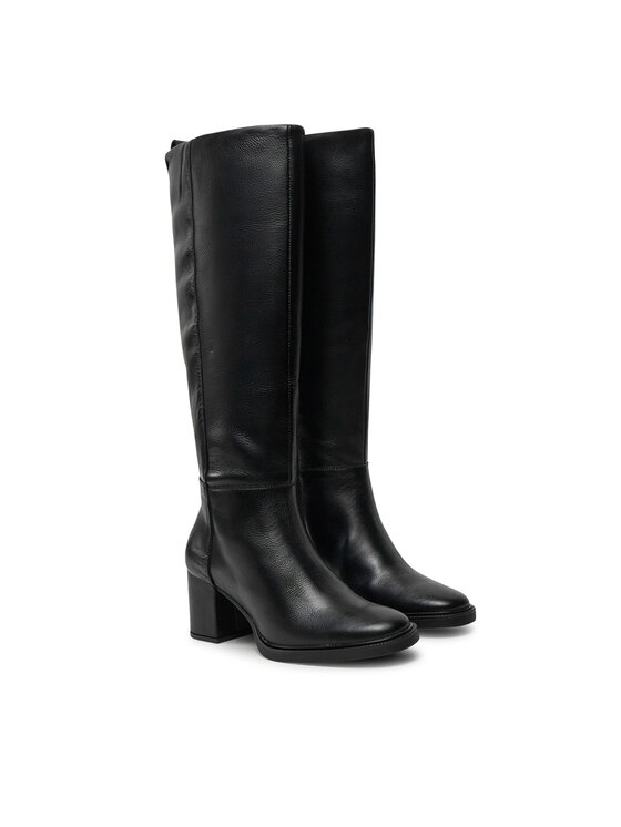 Tommy Hilfiger Kozaki Long Boot Mid Wrapped Lthr Heel