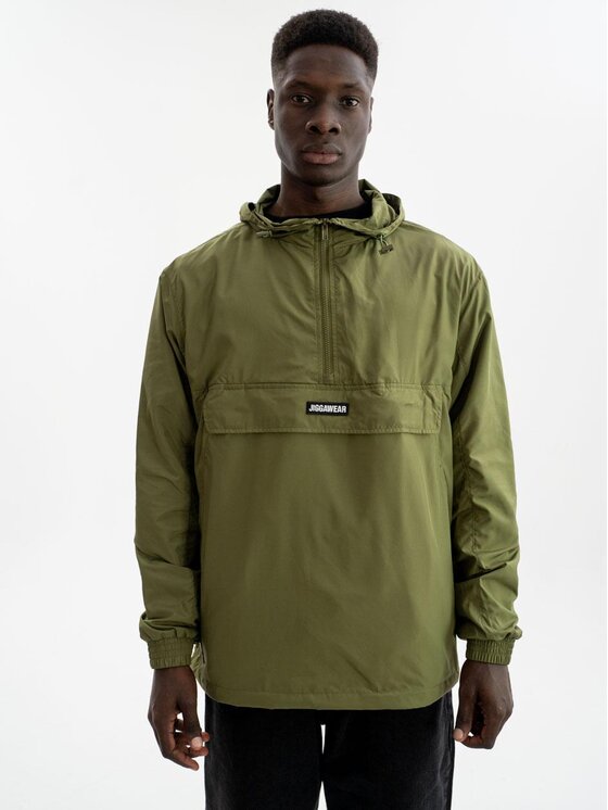 Jigga Wear Jigga Wear Kurtka przejściowa Kurtka Kangurka Męska Oliwkowa Jigga Wear Stripe Name Kangaroo M Khaki Regular Fit