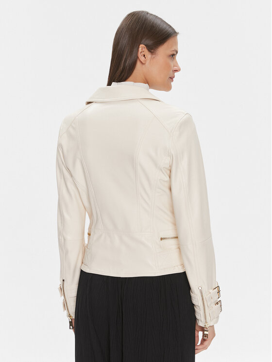 Guess Guess Geacă din imitație de piele Olivia W3BL93 K8S30 Alb Regular Fit