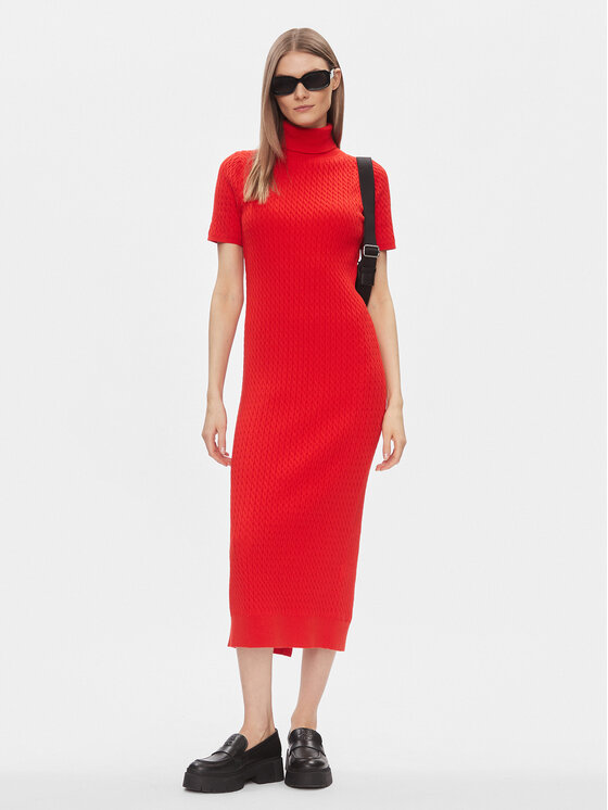 Tommy Hilfiger Tommy Hilfiger Trikotažinė suknelė WW0WW40986 Raudona Slim Fit