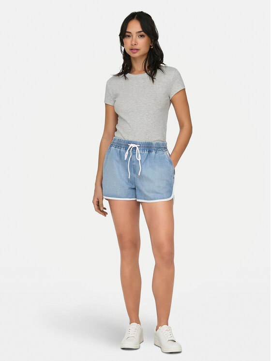 ONLY ONLY Póló Elina 15320229 Szürke Slim Fit