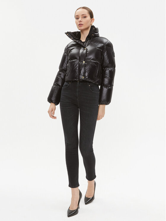 Elisabetta Franchi Elisabetta Franchi Zimní bunda PI-55D-36E2-V490 Černá Cropped Fit