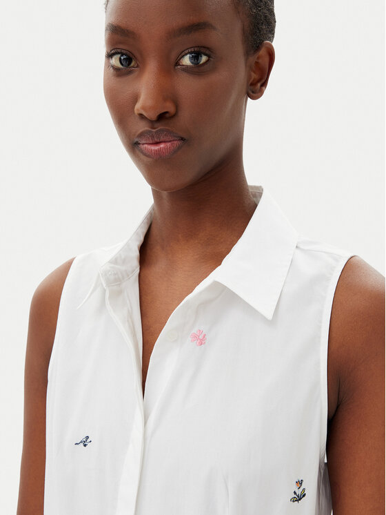 Marella Marella Rochie tip cămașă Ensign 2513221222 Alb Regular Fit