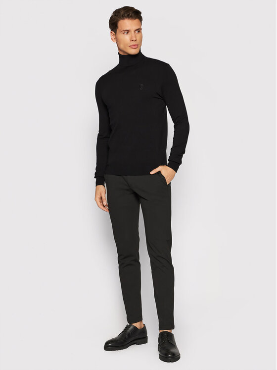 Pantaloni di tessuto 4096 86835 Nero Slim Fit