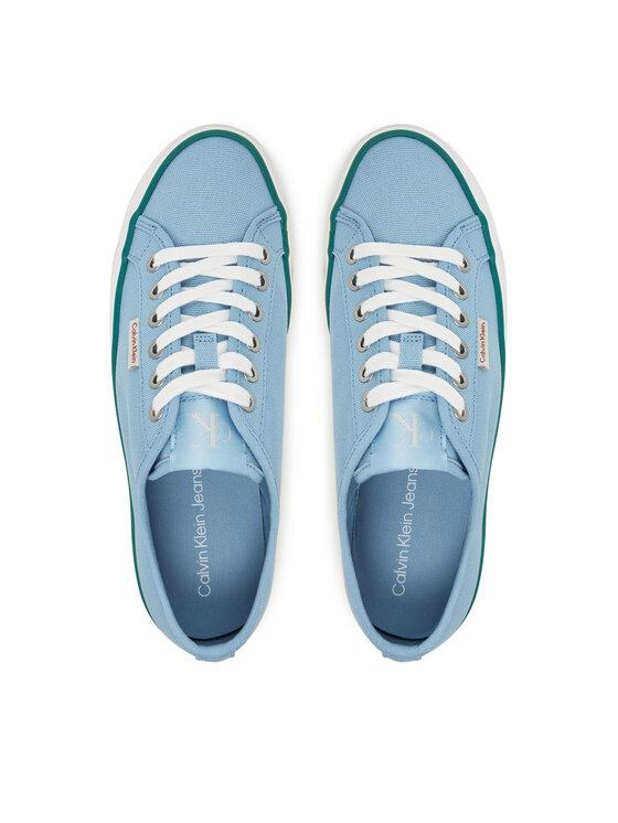 Calvin Klein Jeans Calvin Klein Jeans Tenis superge Vulc Flatform Ctn Logo Tag YW0YW01838 Svetlo modra