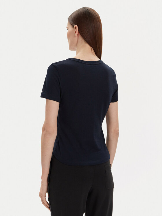 Tommy Hilfiger Tommy Hilfiger T-Shirt Archive Track WW0WW41203 Granatowy Slim Fit