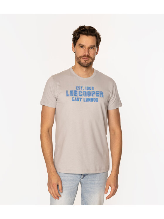Lee Cooper Lee Cooper T-Shirt EAST LONDON3 1160 Szary Slim Fit