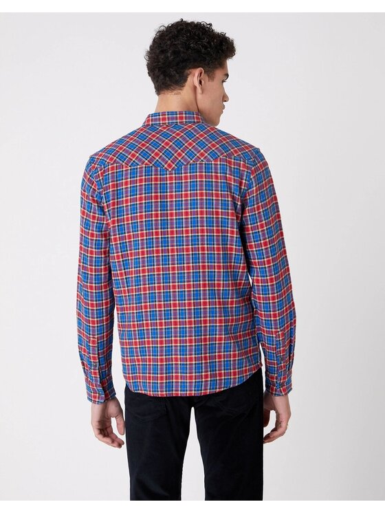 Wrangler Wrangler Camicia LS WESTERN SHIRT Blu Regular Fit