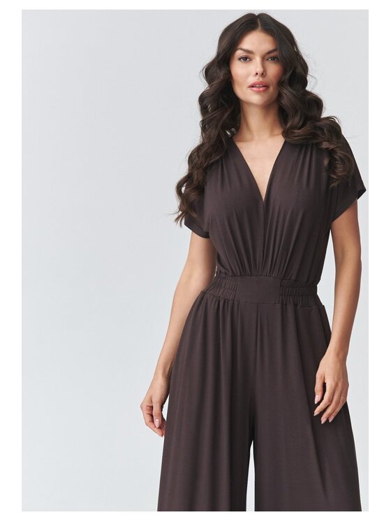 Makadamia Makadamia Kombinezon M924 Brązowy Loose Fit