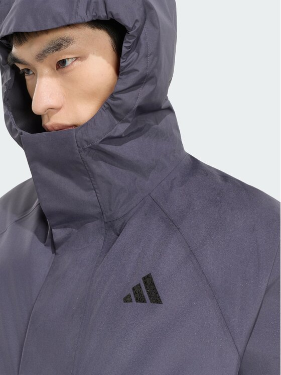 adidas adidas Kurtka przeciwdeszczowa 165601 Szary ciemny Loose Fit