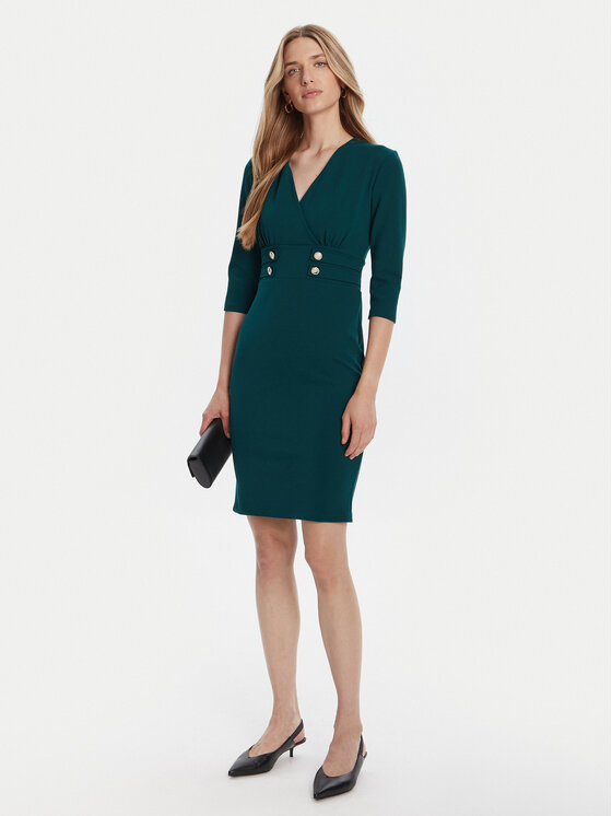 Rinascimento Rinascimento Koktel haljina CFC0126151003 Zelena Slim Fit