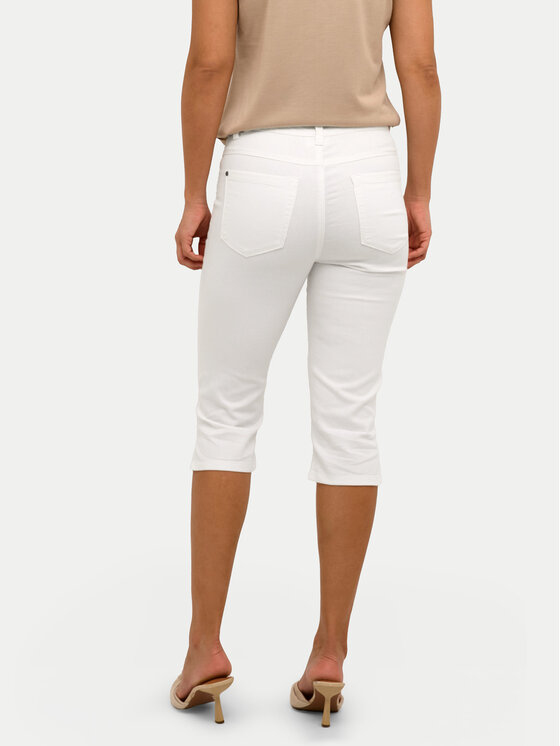 Kaffe Kaffe Spodnie capri Zelina 10506525 Biały Slim Fit
