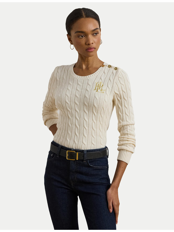 LAUREN RALPH LAUREN Lauren Ralph Lauren Sveter 200932223002 Écru Slim Fit