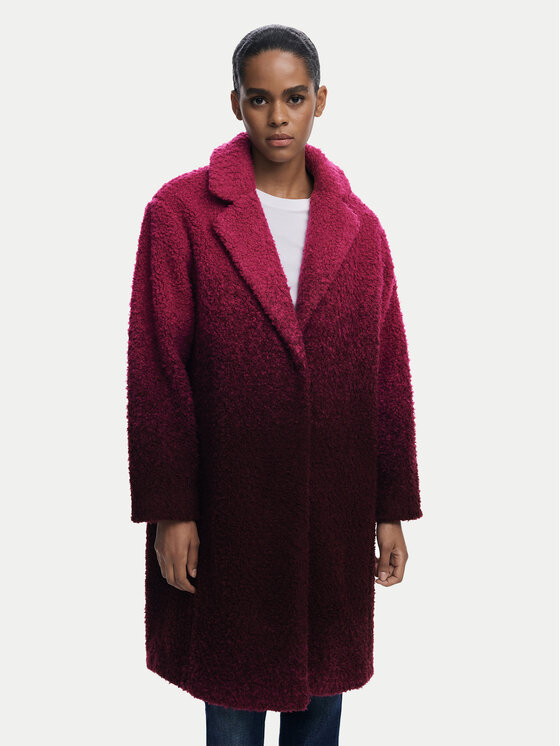 Desigual Růžová Zimní Kabát