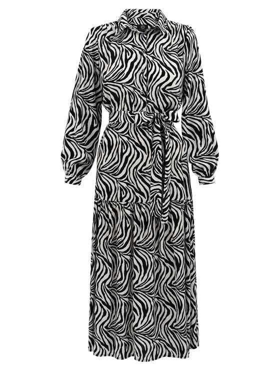 Entelier Entelier Sukienka koszulowa koszulowa maxi Czarny Comfortable Fit