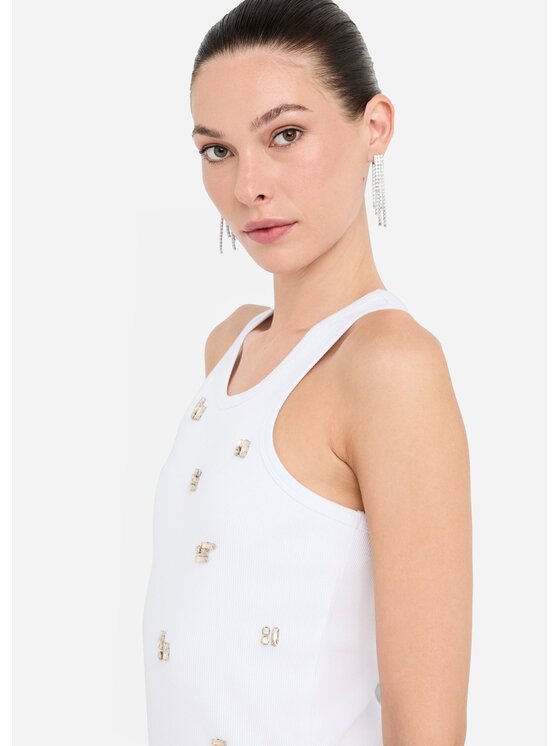 Liu Jo Liu Jo T-shirt MF5447J4822P9125 Bianco Slim Fit