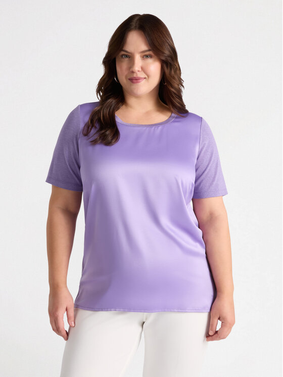 Fiorella Rubino Fiorella Rubino T-Shirt G479L008280N009 Fioletowy Regular Fit