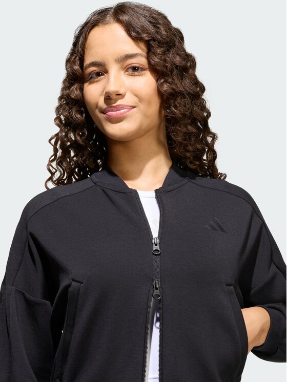 adidas adidas Bluza FUTURE ICONS 3 STRIPES FULL ZIP Czarny Loose Fit