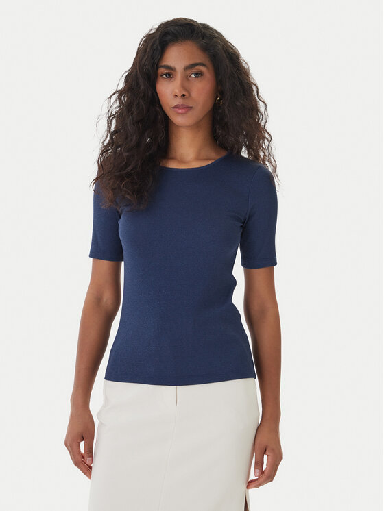 Fracomina Fracomina T-Shirt FS26ST7008K420Q7 Granatowy Slim Fit