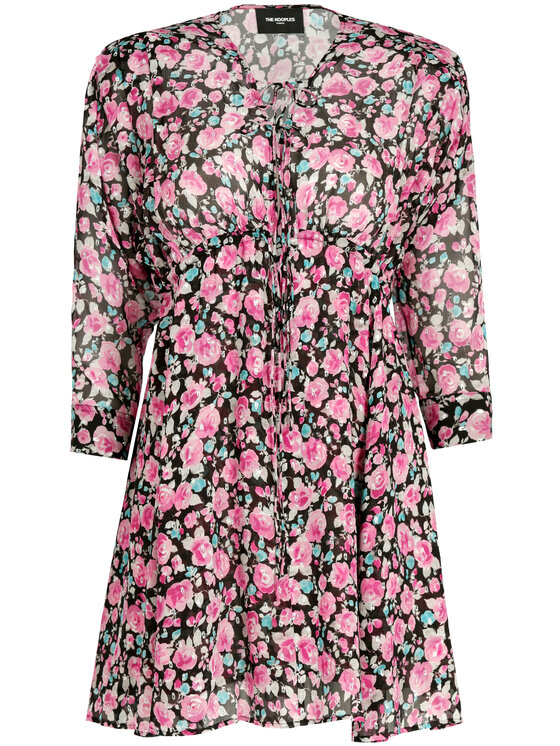 The Kooples Letní šaty Candy Flowers Lurex FROB18159K Růžová Regular ...