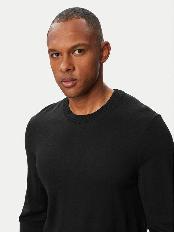 BOSS BOSS Megztinis H-Leno 50565469 Juoda Regular Fit
