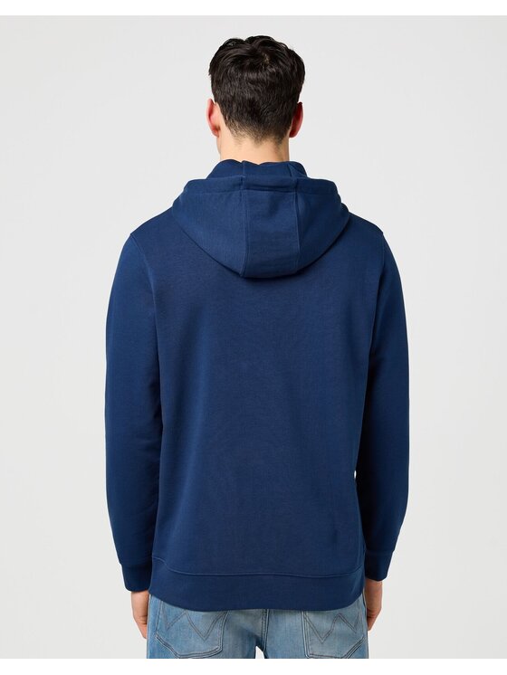 Wrangler Wrangler Bluza EMBROIDERY HOODIE Niebieski Relaxed Fit