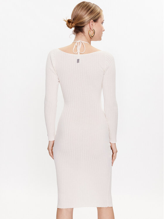 Guess Guess Úpletové šaty W3RK35 Z30L1 Écru Slim Fit