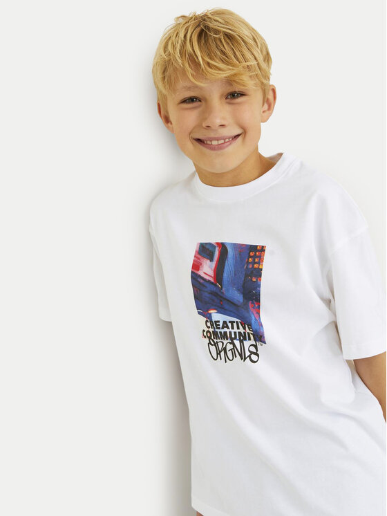 Jack&Jones Junior Jack&Jones Junior Majica Bushwick Blur 12263146 Bela Relaxed Fit