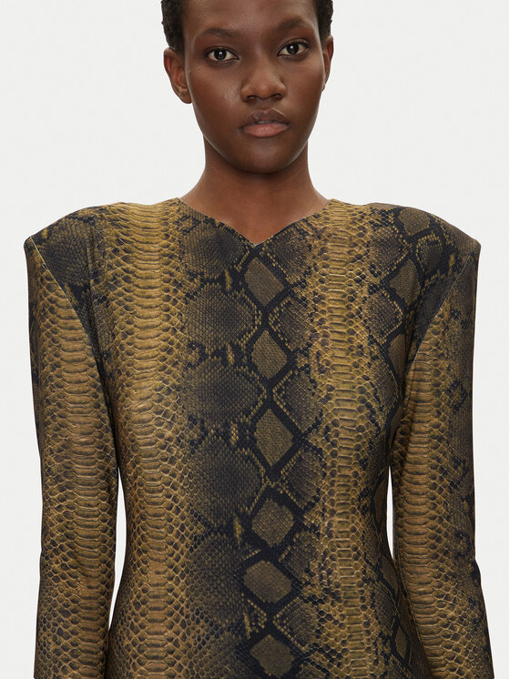 NORMA KAMALI NORMA KAMALI Vsakodnevna obleka KK4243PLC27302 Rjava Slim Fit