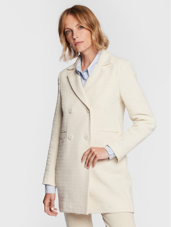 Silvian Heach Silvian Heach Демісезонний плащ GPP23192CP Écru Regular Fit