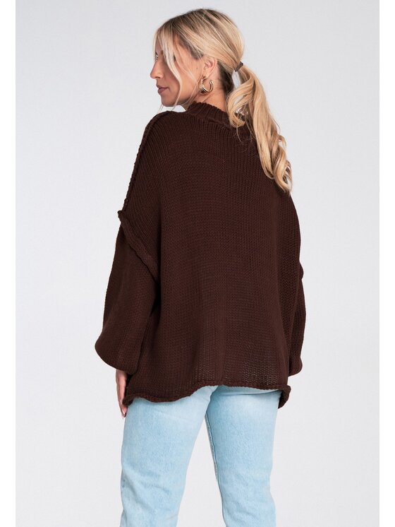 FIGL FIGL Svetr M1238 Hnědá Regular Fit