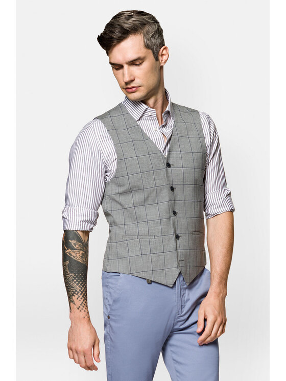 Lancerto Lancerto Kamizelka KA073121000003 Szary Regular Fit