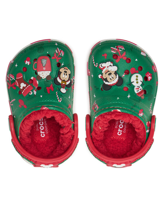 Crocs Crocs Şlapi Classic Mickey Xmass Lined Clog T 210815 Verde