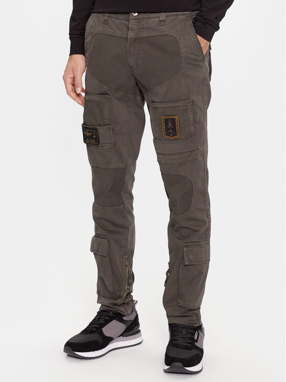 Aeronautica Militare Aeronautica Militare Medžiaginės kelnės 232PA1557CT3170 Chaki Regular Fit