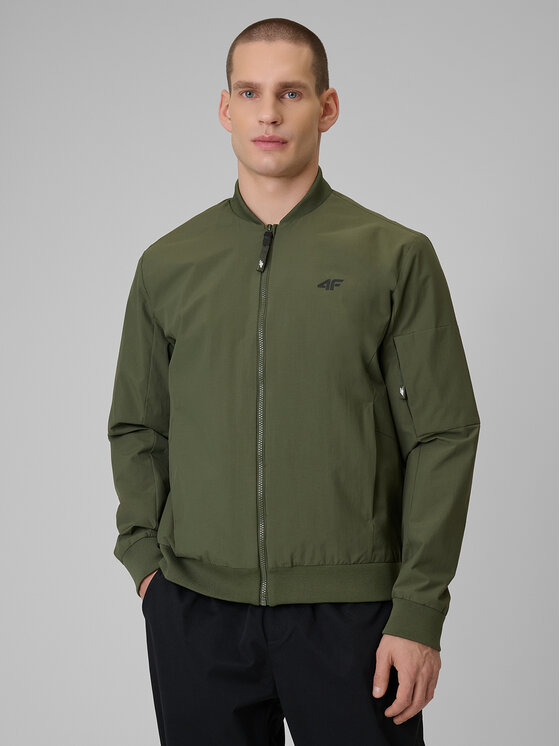 4F 4F Kurtka przejściowa MIDSHOP TEXTILE Khaki Regular Fit