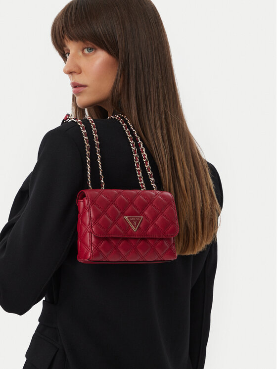 Guess Ročna torba Giully II Mini HWQG96 73740 Rdeča