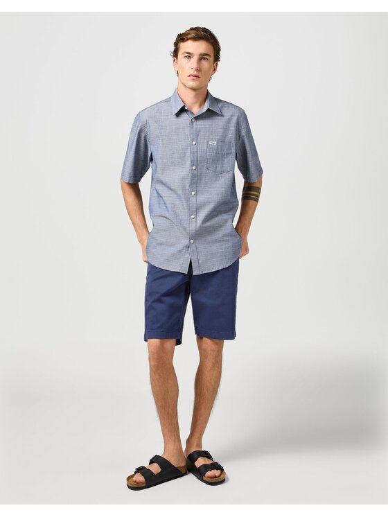 Wrangler Wrangler Szorty CHINO SHORT Niebieski Regular Fit