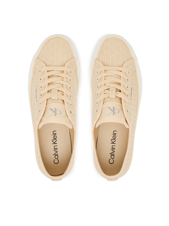 Calvin Klein Calvin Klein Сникърси Vulc Flatf Laceup Jaq Aop HW0HW03265 Светложълт
