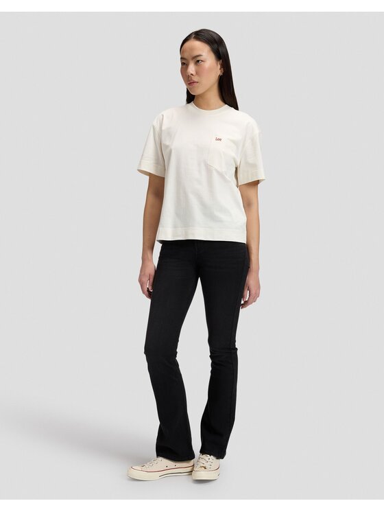 Lee Lee T-Shirt POCKET TEE Biały Relaxed Fit