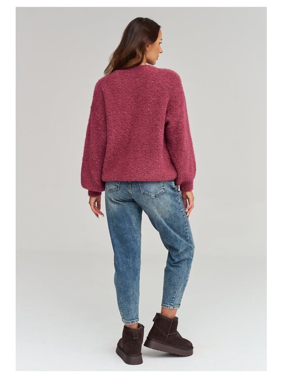 Makadamia Makadamia Sweter C92 Różowy Loose Fit