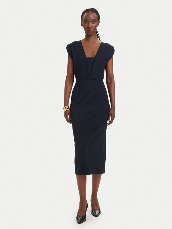 BOSS BOSS Коктейлна рокля Dorlita 50563851 Тъмносин Slim Fit