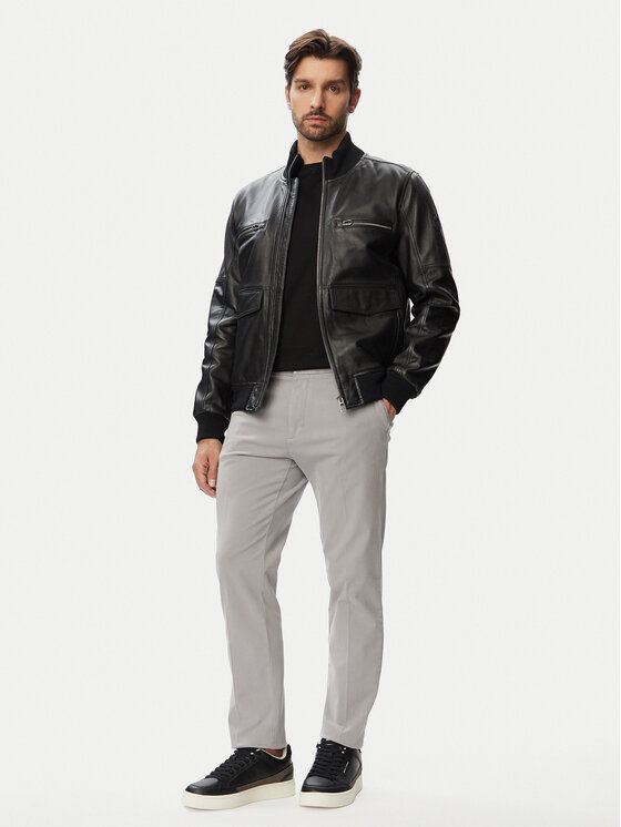 JOOP! JOOP! Bőrkabát Clouson 80100851 Fekete Regular Fit