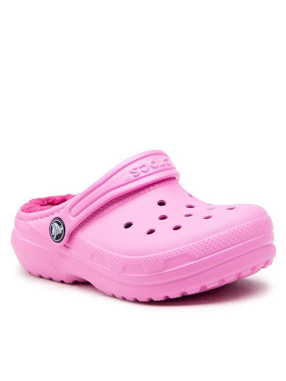 Crocs Pantoletten Classic Lined Clog K 207010 Rosa | Modivo.de
