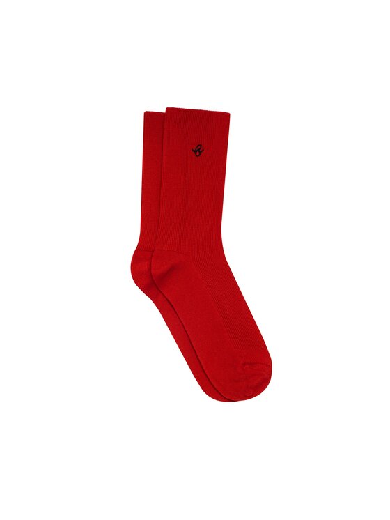 B SIDES B SIDES Skarpety długie MERINO UNISEX Czerwony