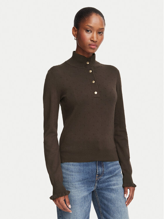 Marella Пуловер Onde 2625366101 Тъмнокафяв Regular Fit