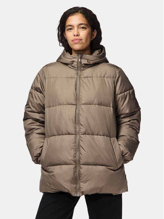 Pieces Pieces Зимно яке Maddie 17150938 Бежов Relaxed Fit