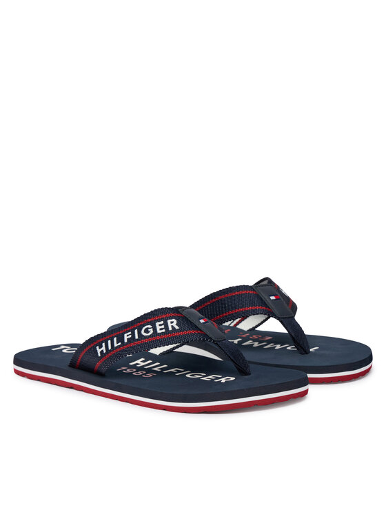 Tommy Hilfiger Tommy Hilfiger Japonki Sporty Hilfiger Beach Sandal FM0FM05805 Granatowy
